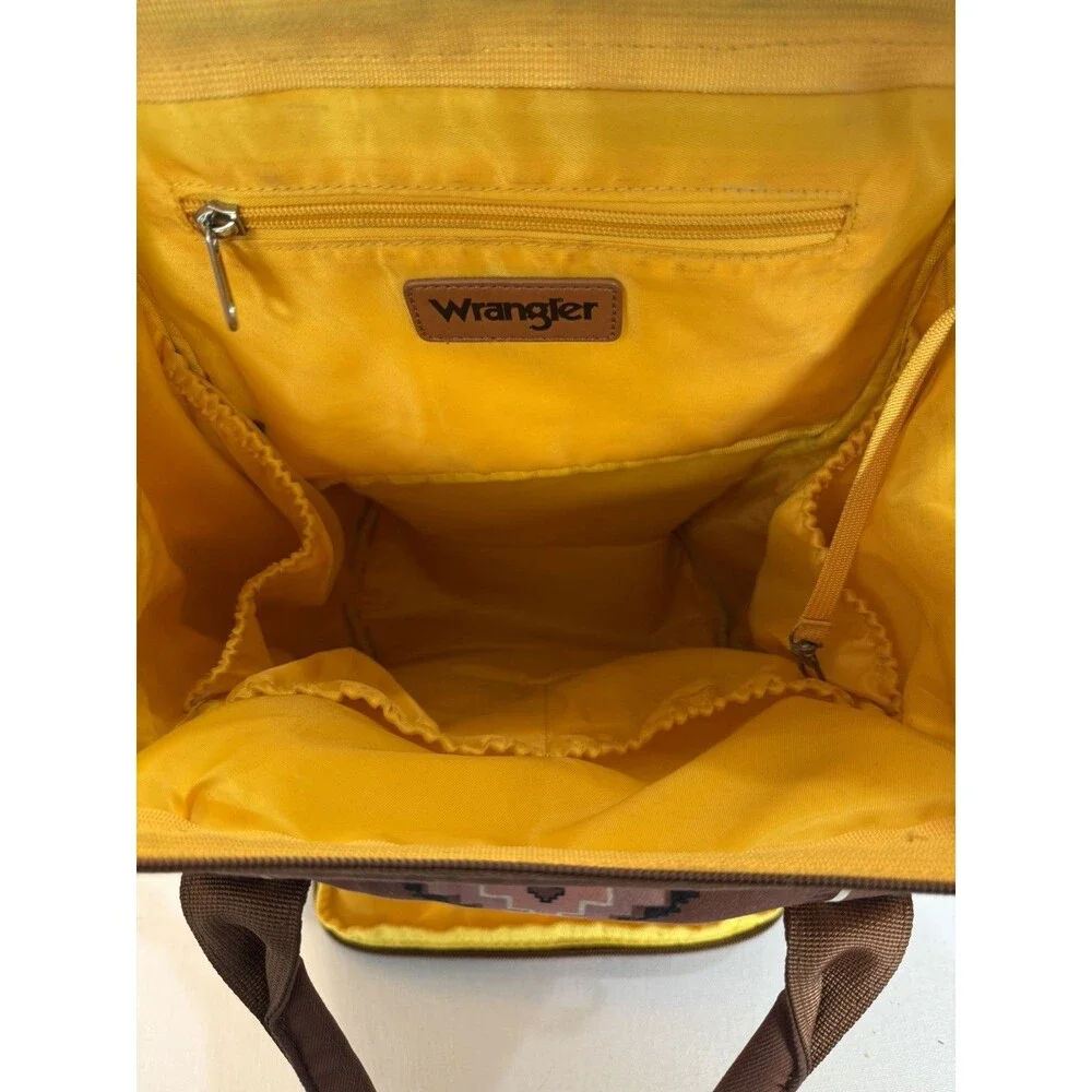 Wrangler Diaper Bag Backpack Aztec Brown Montana Western Southwest Compartments
